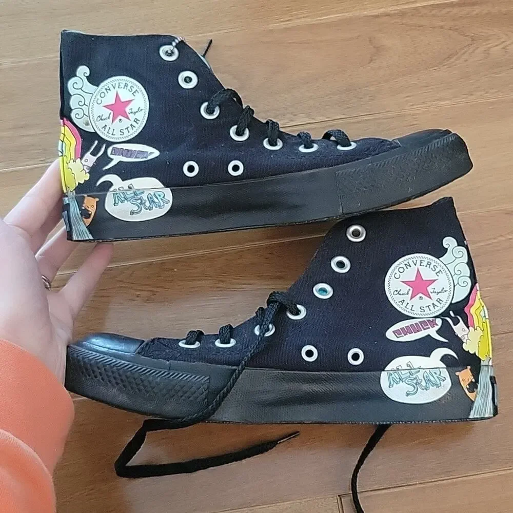 Converse Chuck Taylor All Star Rare Comics Print High Top Sneaker Shoes 4/ W 6‎ - Picture 4 of 11
